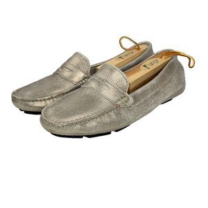 MERCANTI FIORENTINI Men's Leather Metallic Crackle Driving Loafer MOC 8.5 Penny